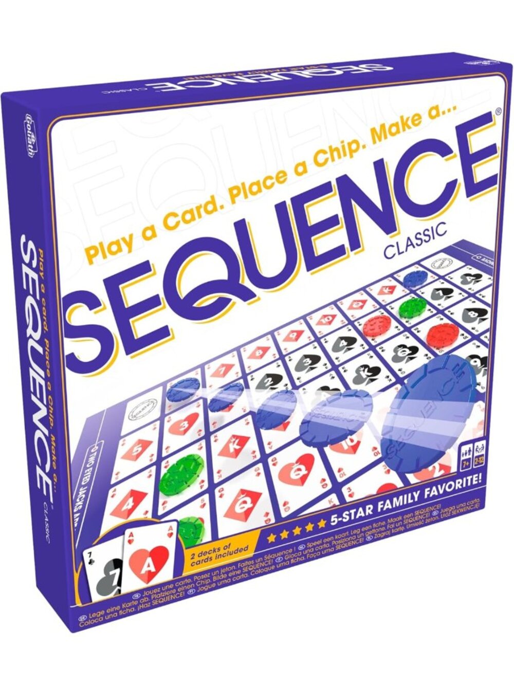 Original SEQUENCE Game - Folding Board, Cards & Chips - Family Fun Game Night!